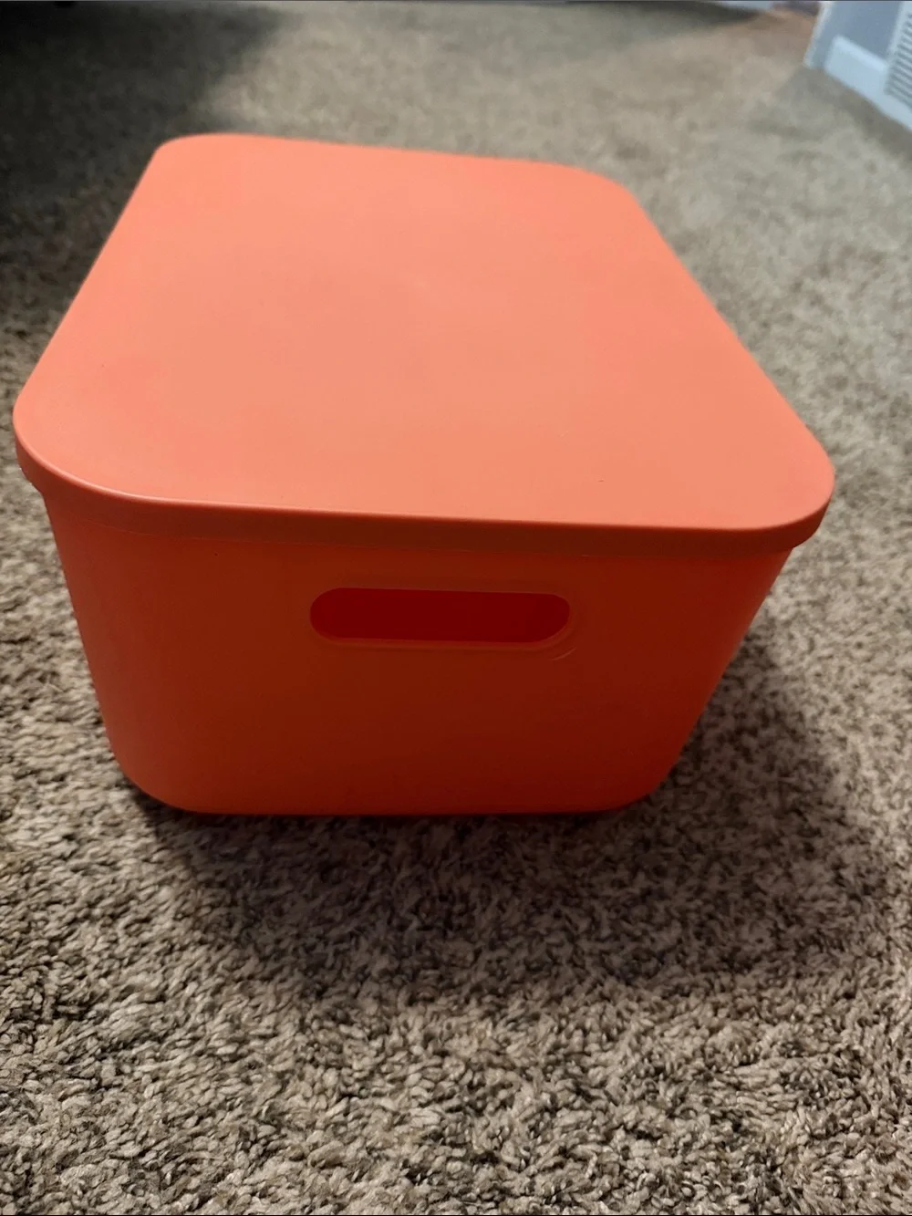 Orange Stackable Organizer Bin w/Fitted Lid 14